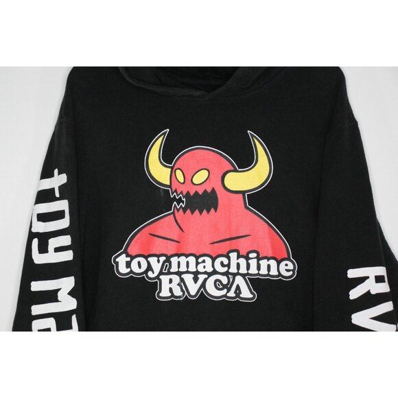 Toy Machine x RVCA Mens Large Y2K Style Big Logo Spell Out Hoodie RARE H933 - Picture 3 of 10